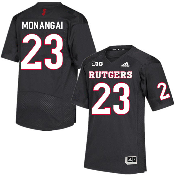Men #23 Kyle Monangai Rutgers Scarlet Knights College Football Jerseys Sale-Black - Click Image to Close